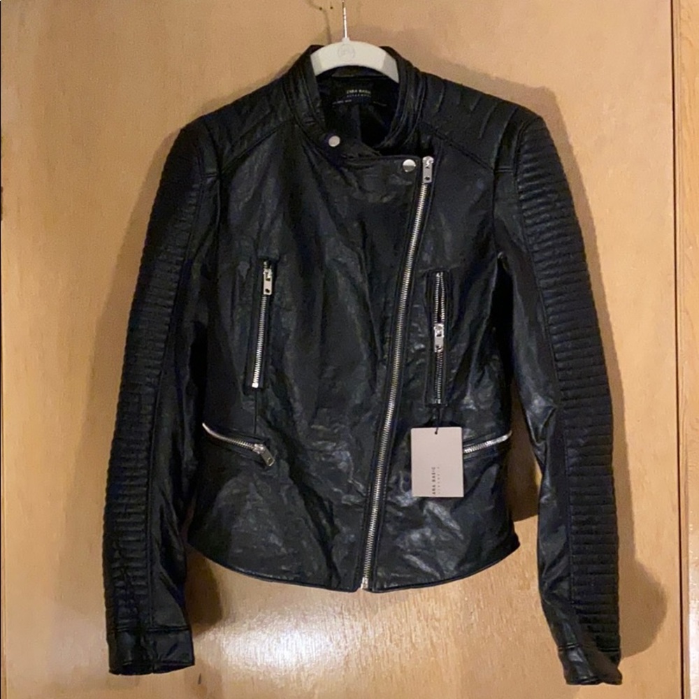 Zara faux leather moto jacket